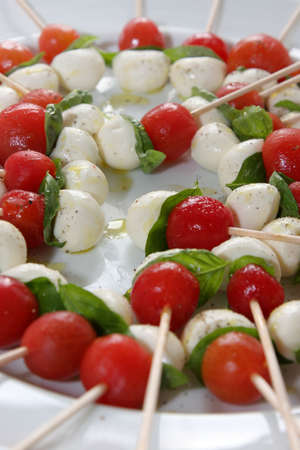 cheese and tomato appetizerの写真素材