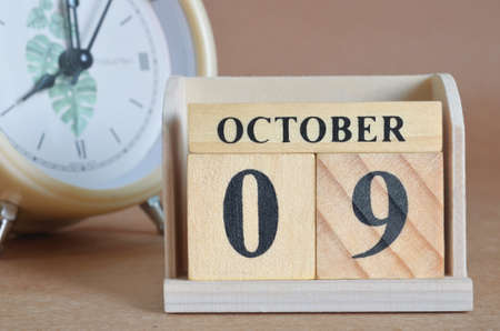 october 9, Cover design with clock in natural concept.の写真素材