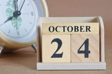 october 24, Cover design with clock in natural concept.の写真素材