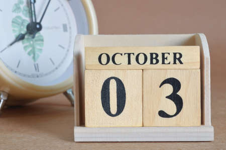 october 3, Cover design with clock in natural concept.の写真素材