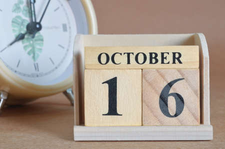 october 16, Cover design with clock in natural concept.の写真素材