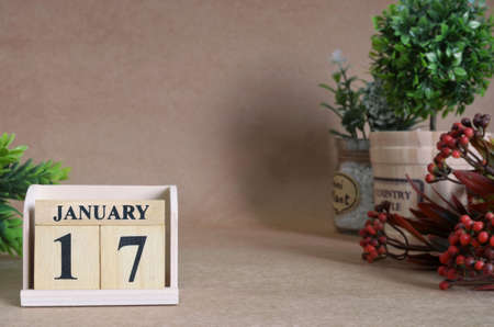 January 17, Vintage natural calendar.の写真素材