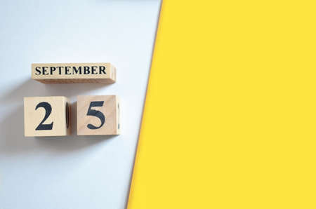 September 25, Empty white - Yellow background.の写真素材