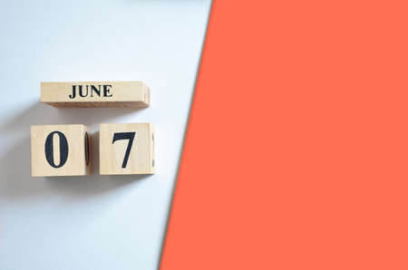 June 7, Empty white - Red background.の写真素材