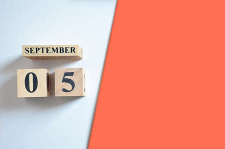 September 5, Empty white - Red background.の写真素材