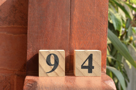 Number 94, Rating, Award, Design with number cube colorful stone in the natural concept.の写真素材