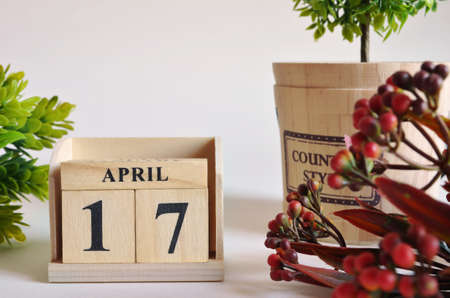 April 17, Vintage natural calendar.の写真素材
