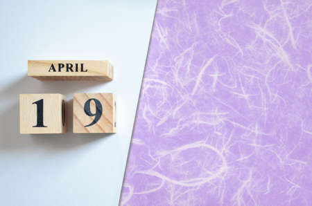 April 19, Empty white - violet background.の写真素材