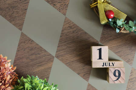July 19, Empty Date design with number cube.の写真素材
