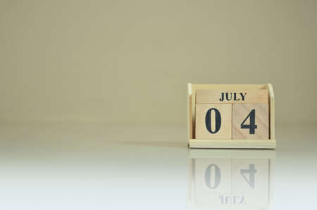July 4, Number cube with reflection of number cube.の写真素材