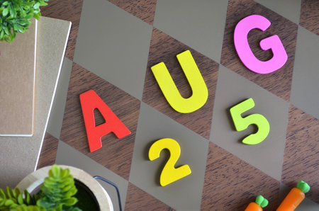 August 25, Appointment with wooden text design for background.の写真素材