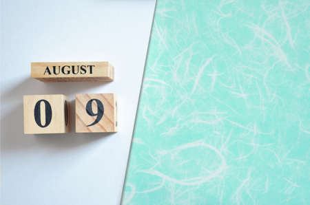 August 9, Empty white - Green background.の写真素材