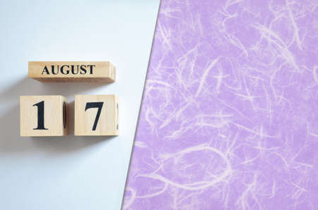 August 17, Empty white - violet background.の写真素材