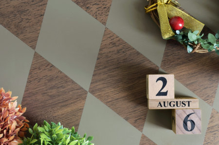 August 26, Empty Date design with number cube.