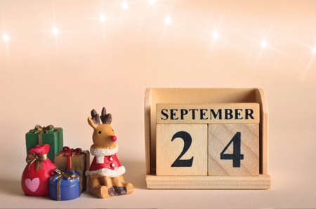 September 24, Christmas, Birthday with number cube design for the background.の写真素材