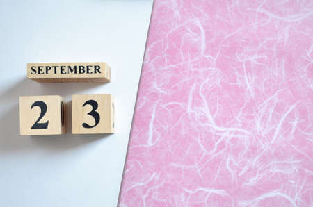 September 23, Empty white - pink background.の写真素材