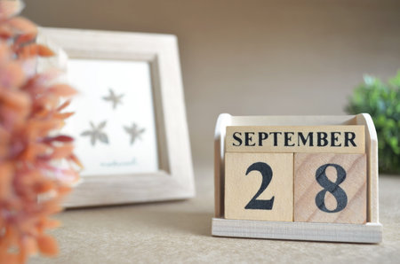 September 28, Date design in the natural concept.の写真素材