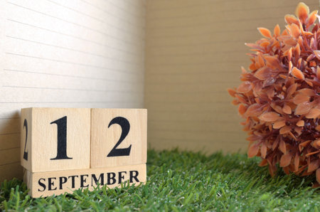 September 12, Date design in natural concept.の写真素材