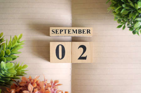September 2, Natural notebook Calendar.の写真素材