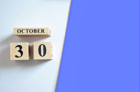 October 30, Empty white - Blue background.の写真素材