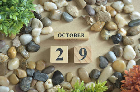October 29, Appointment date with a number cube design, colorful stone.の写真素材