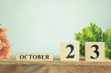 October 22, Cover natural Calendar, Appointment Date design.の写真素材