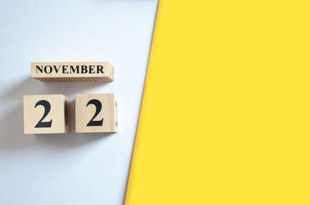 November 22, Empty white - Yellow background.の写真素材