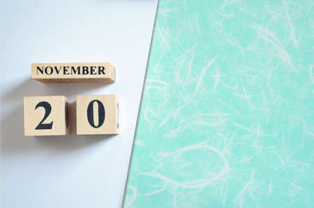 November 20, Empty white - Green background.の写真素材