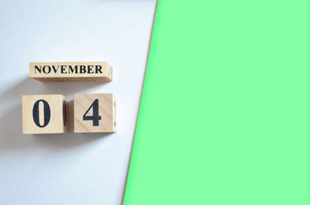 November 4, Empty white - Green background.の写真素材