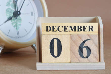 December 6, Cover design with a clock in the natural concept.の写真素材