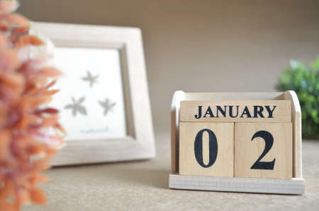 January 2, Date design in the natural concept.の写真素材