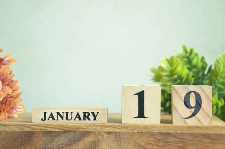 January 19, Number cube design in the natural concept.の写真素材