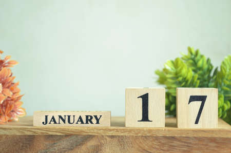 January 17, Number cube design in the natural concept.の写真素材