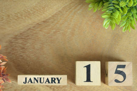 January 15, Number cube design in the natural concept.の写真素材