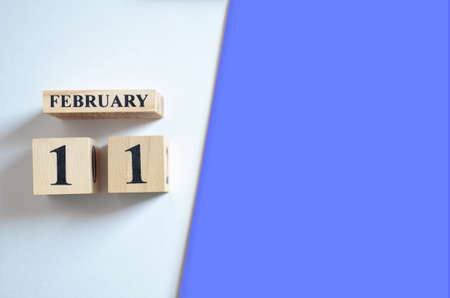 February 11, Empty white - Blue background.の写真素材