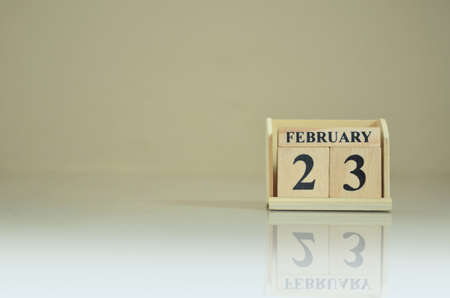 February 23, Number cube with reflection of number cube.の写真素材