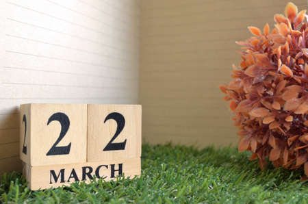 March 22, Date design in the natural concept.の写真素材