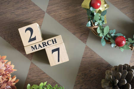 March 27, Date design with number cube.の写真素材