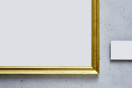 blank frame in gallery with discription signの写真素材