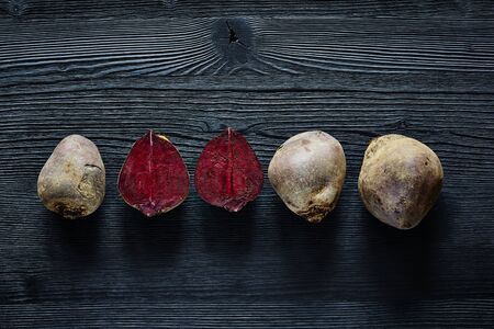 a bunch of beetroot inside outside colorful foodsの写真素材