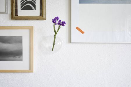 wall decoration vase and framesの写真素材
