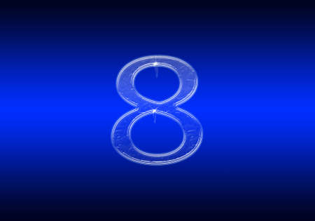 Frozen figure, made of glass on blue backgroundの写真素材