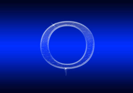 Frozen letter of the alphabet made ââof glass on blue backgroundの写真素材