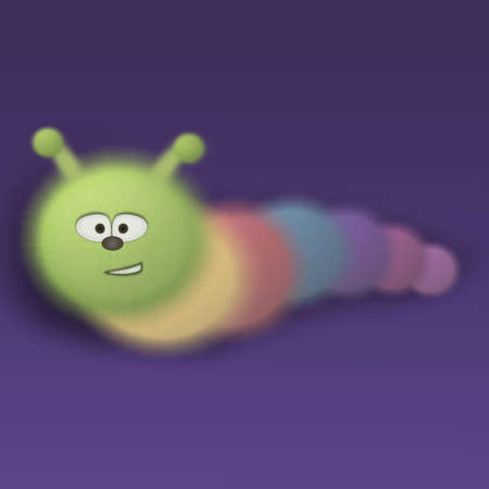 Furry caterpillar with a body of colorful balloonsの写真素材