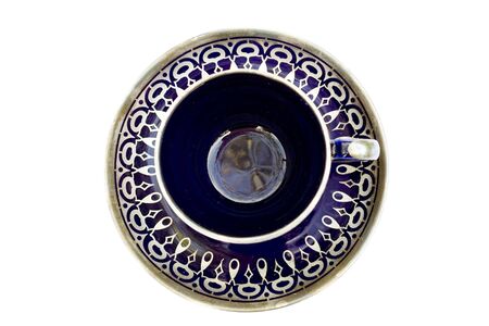 plato y taza de cafeの写真素材