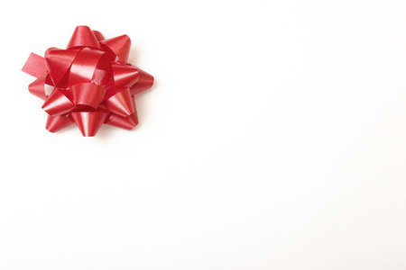red bows on white bottomの写真素材