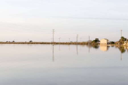 Typical Valencian house in the Lagoonの写真素材