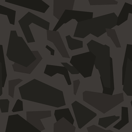 Camouflage black, dark gray and cray colours seamless pattern. Vector illustration.のイラスト素材