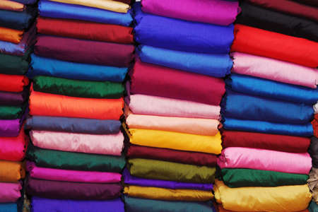 Closeup of Colorful Indian Asian sariの写真素材