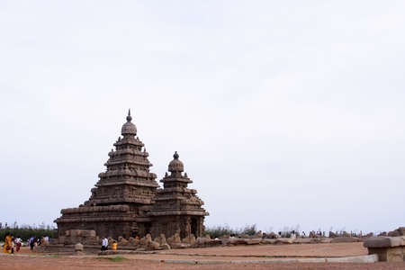 Ancient Shore temple of Mahabalipuram, Tamil Nadu, India のeditorial素材